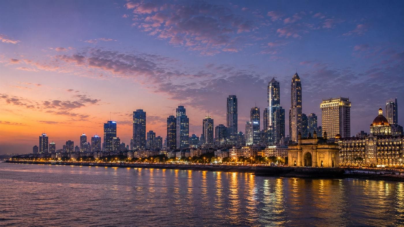 The Mumbai skyline at night